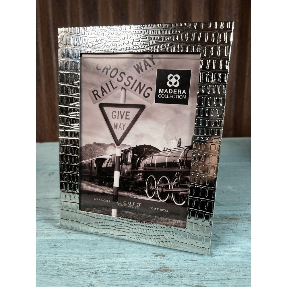 Sours Italian Designs Sliver Snake Skin 5x7 Photo Frame